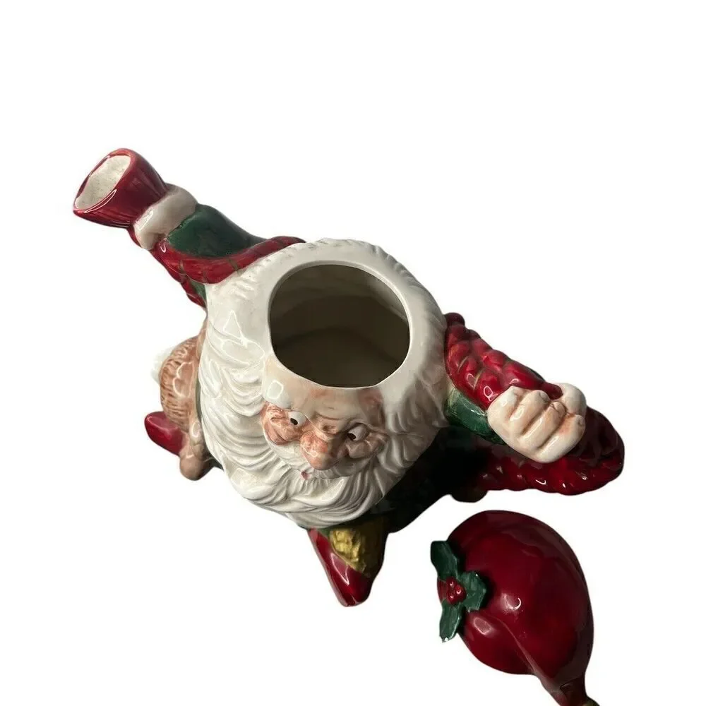 Vtg Fitz and Floyd Old World Christmas Santa Elf Teapot 1989 40 Oz Tea Pot